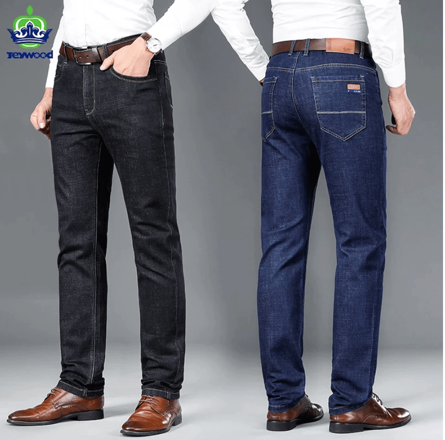 STRAIGHT REGULAR BLUE STRETCH DENIM TROUSERS (PACK OF 2)
