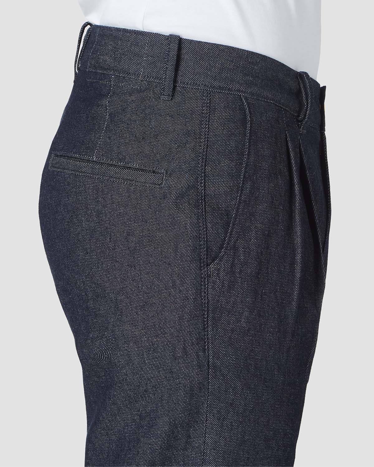 Indigo Drape // Pleated Denim Chinos